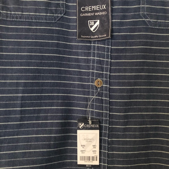 Men’s Denim Cremieux Short Sleeve Button Up Shirt - Picture 3 of 5